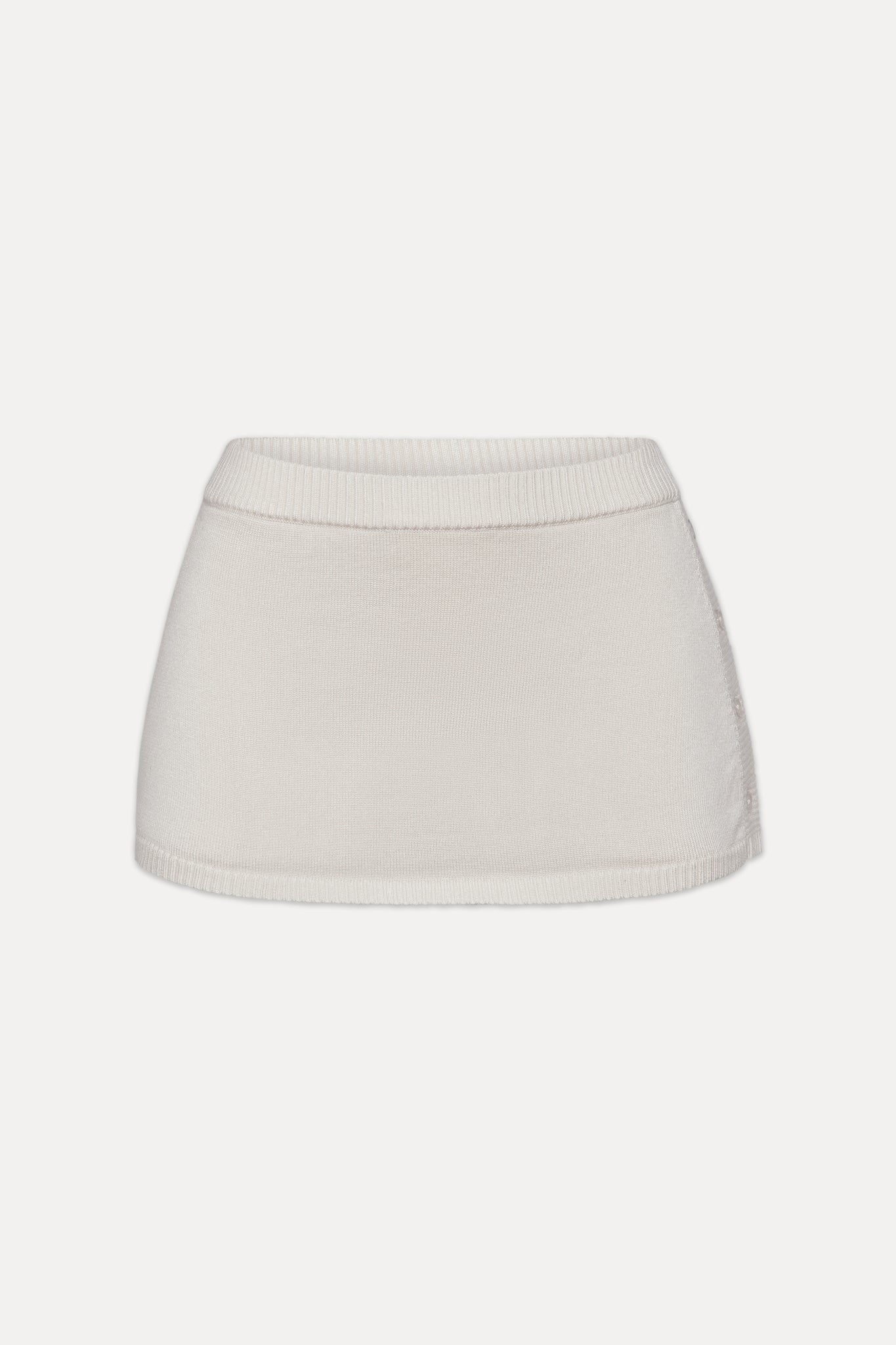 Ash Knit Mini Skort - Ivory