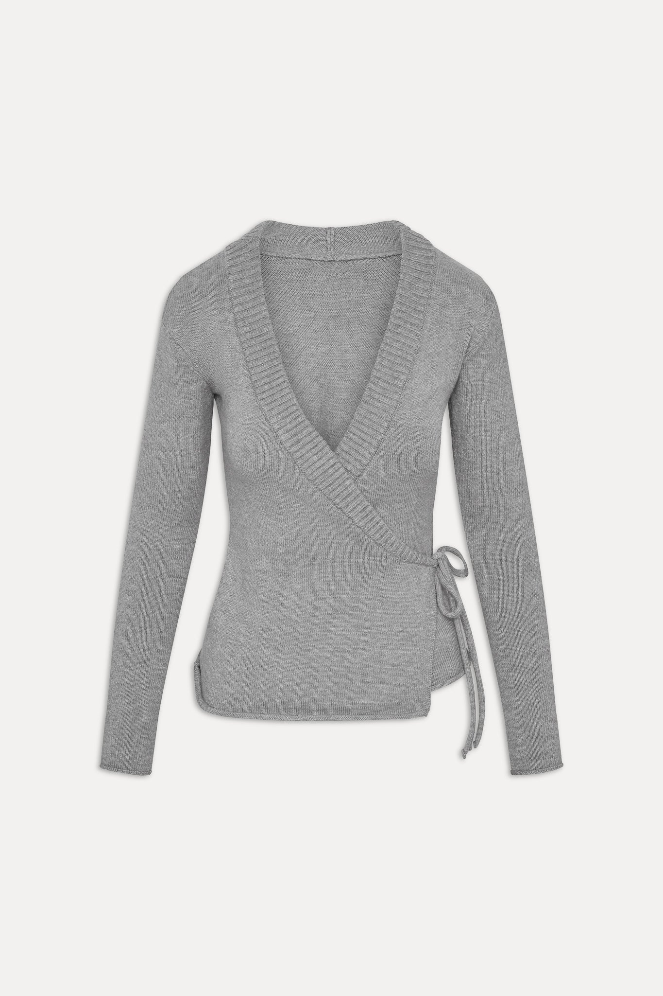 Angel Baby Wrap Knit Sweater - Cloud Cover