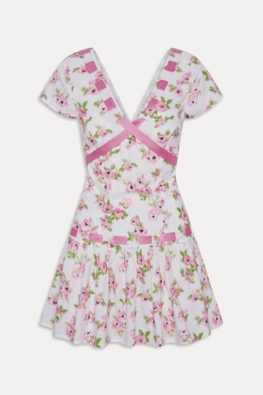 Belladonna Cotton Floral Mini Dress - Rosebush