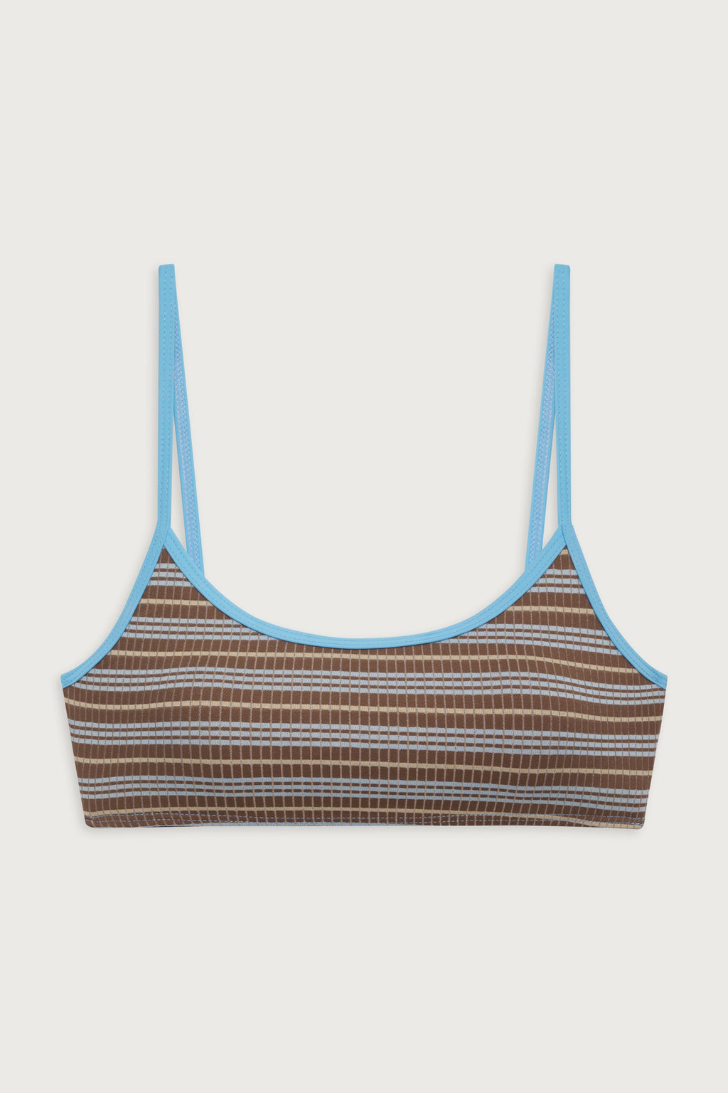 Bay View Striped Bralette Bikini Top - Ocean Stone