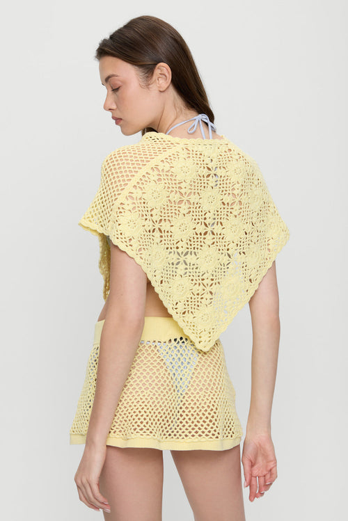 Adaline Crochet Mini Skirt - Whipped Butter