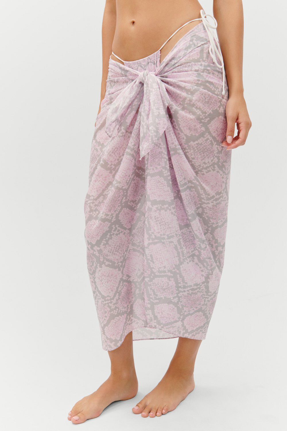 Alessia Cotton Sarong - Pink Python