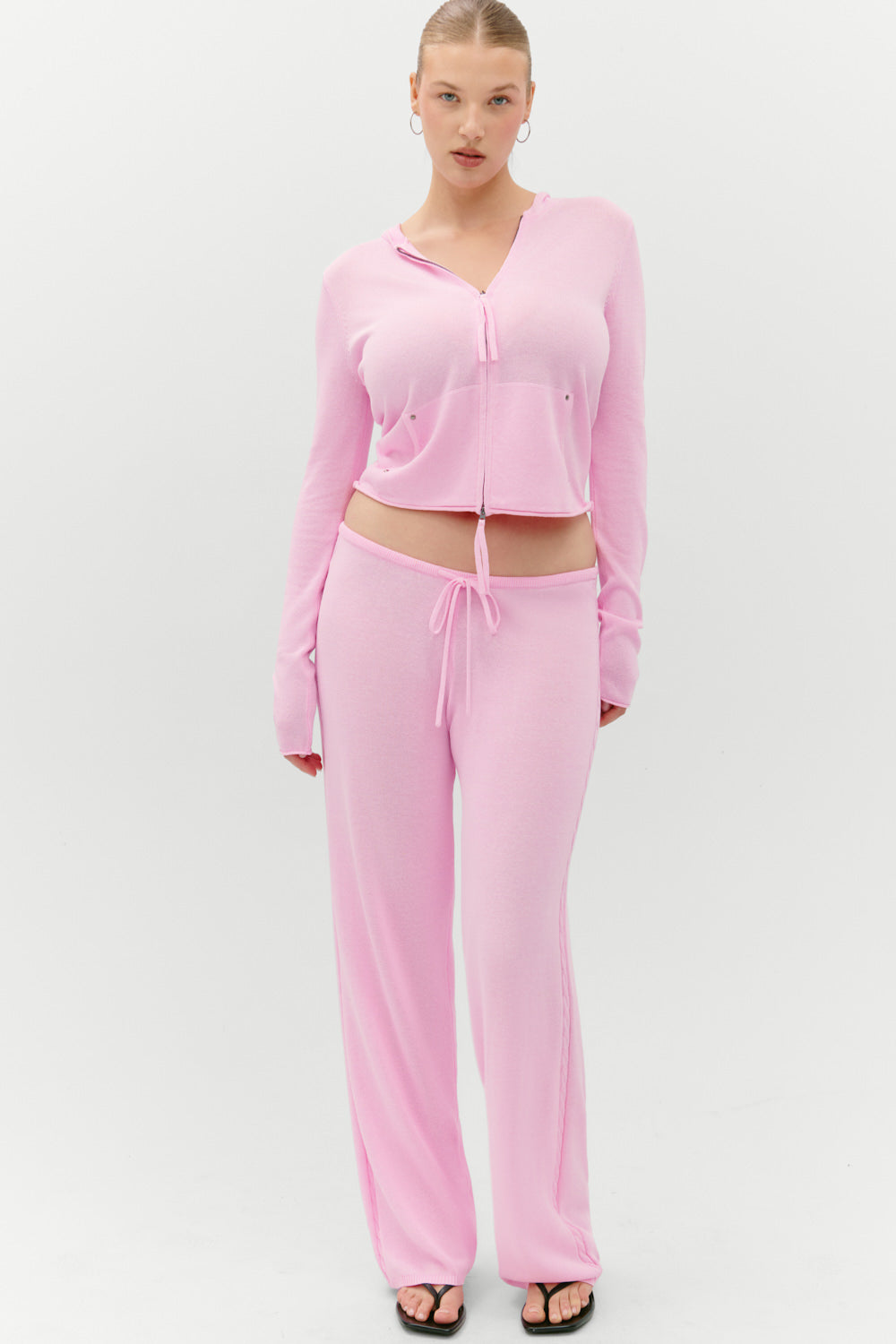 Atlas Zip Up Hoodie - Pink Cloud