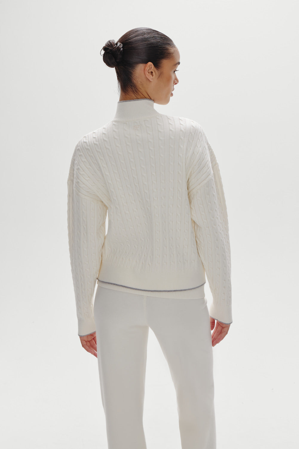 Bea Cloud Knit Zip Up Sweater - Honeymoon
